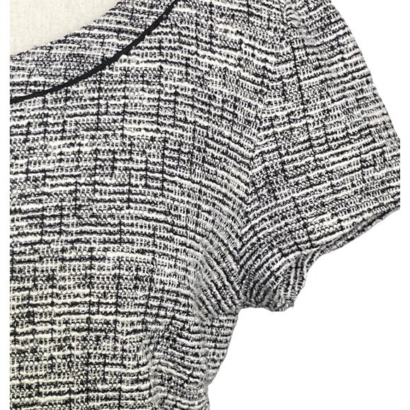 Banana Republic Black White Textured Metallic Knit Short Sleeve Top Medium - Picture 3 of 9